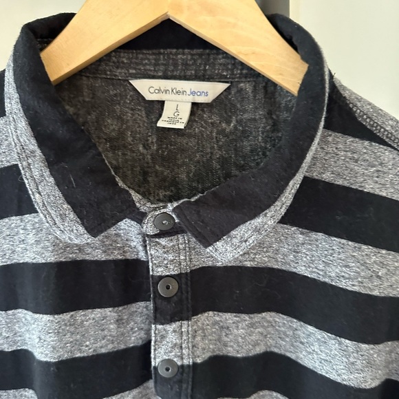 Calvin Klein Jeans Black and Gray Polo Shirt - Picture 4 of 7